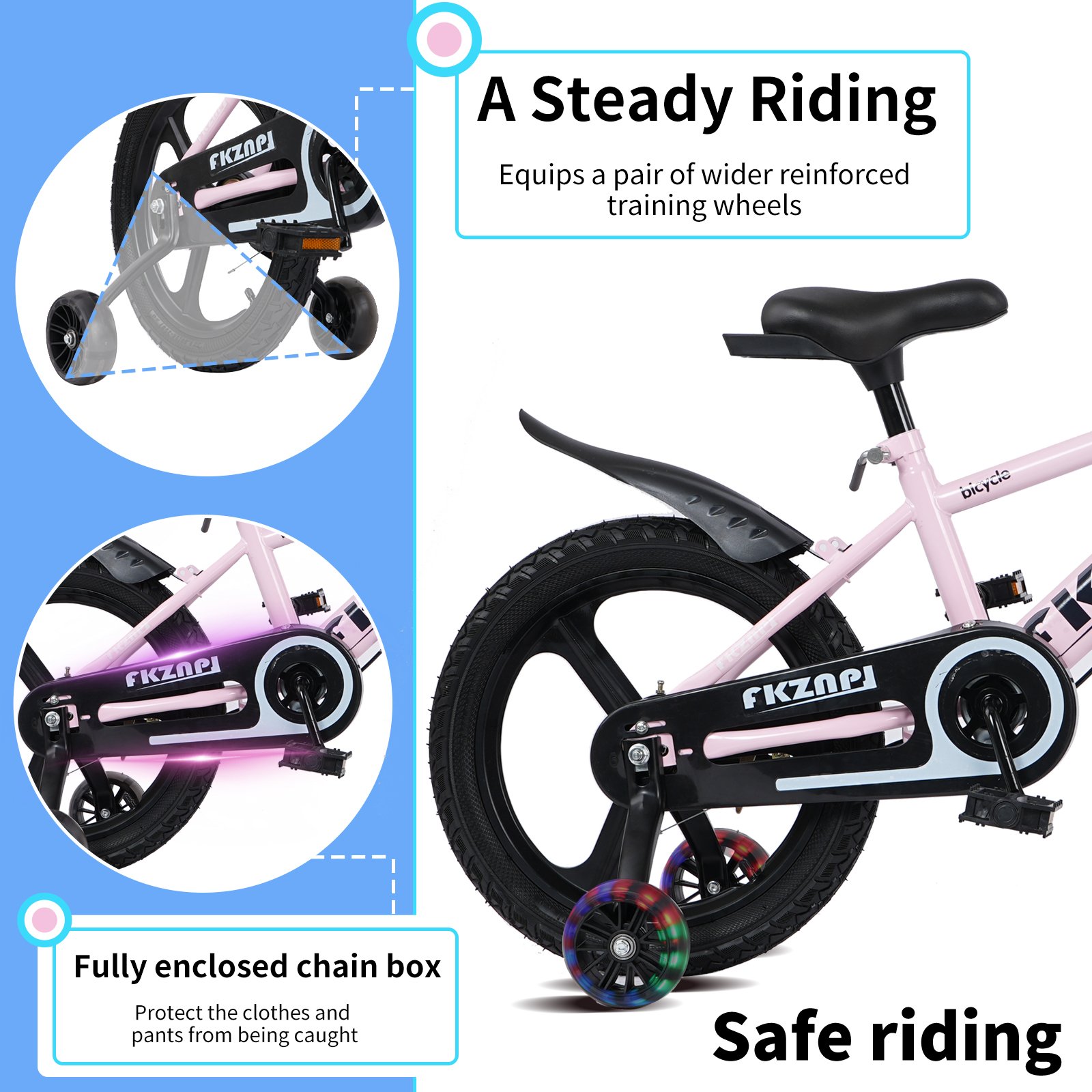 GlowRide Mag-Wheel Kids Bike 16" - Pink - Image 4