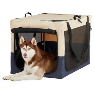 3-Door Soft-Sided Dog Crate with Cover - Large