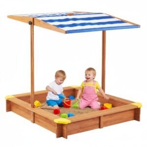 Backyard Builder Wooden Sandbox 46" (Cover Included)