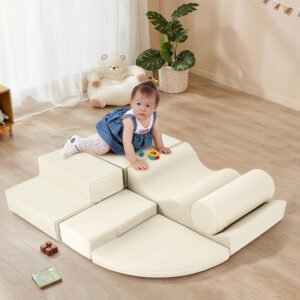 6-in-1 Soft Climb and Crawl Foam Playset - Beige
