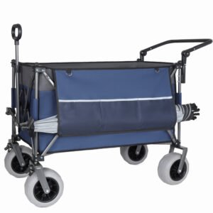 Push-Pull Folding Beach Wagon with Balloon Tires