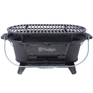 Portable Oval Cast Iron Charcoal Grill - Round