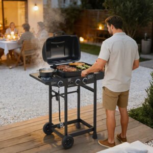 2-Burner Propane Gas Grill with Side Burner