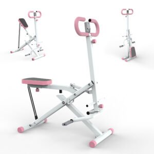 GluteLift Assisted Squat Machine (Foldable + Bands) - Pink