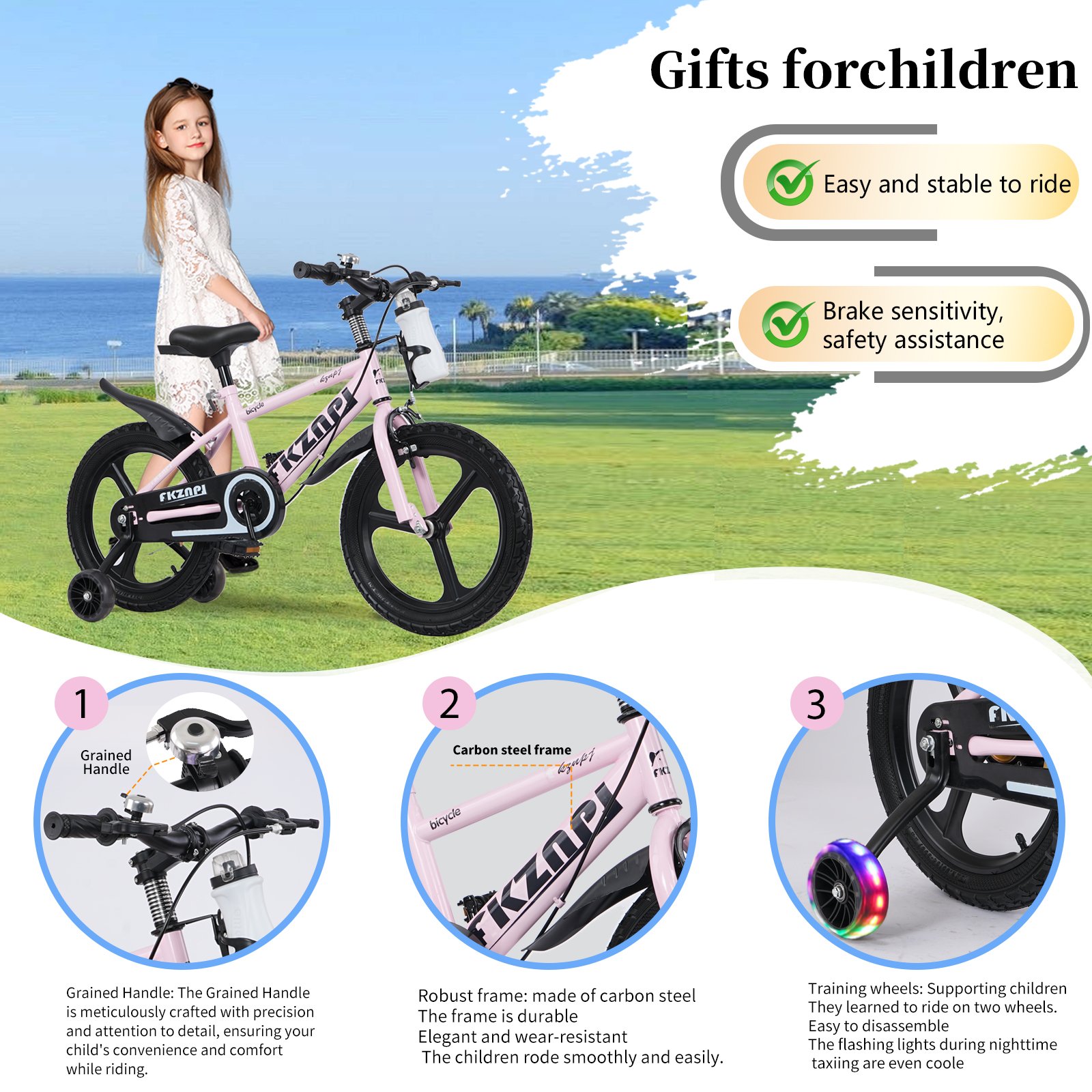 GlowRide Mag-Wheel Kids Bike 16" - Pink - Image 5