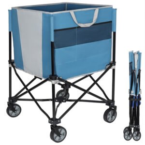 Rolling Ball Storage Cart for Sports Equipment - Blue/Gray