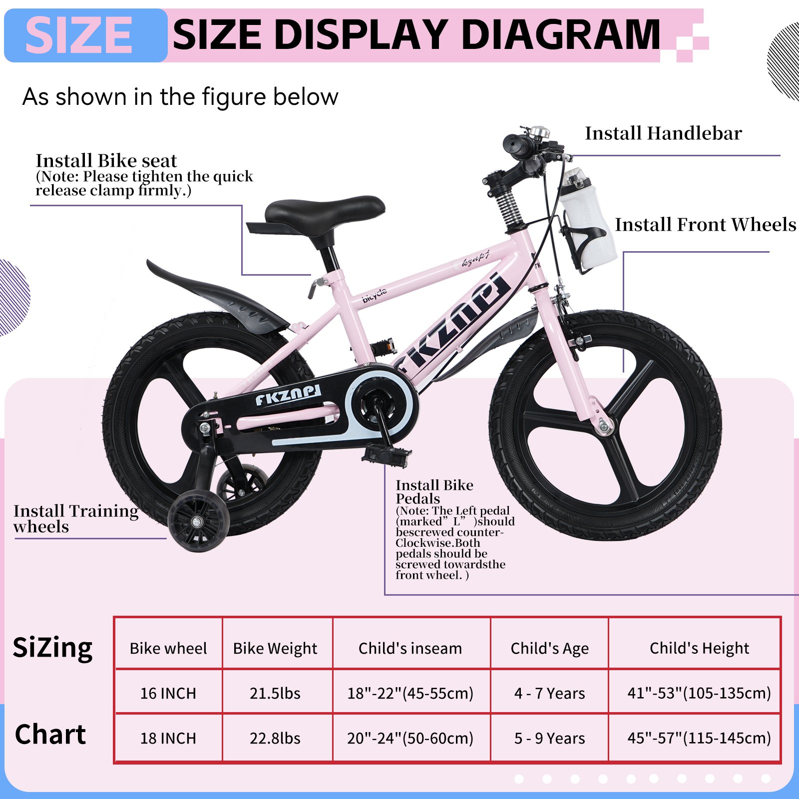 GlowRide Mag-Wheel Kids Bike 16" - Pink - Image 3
