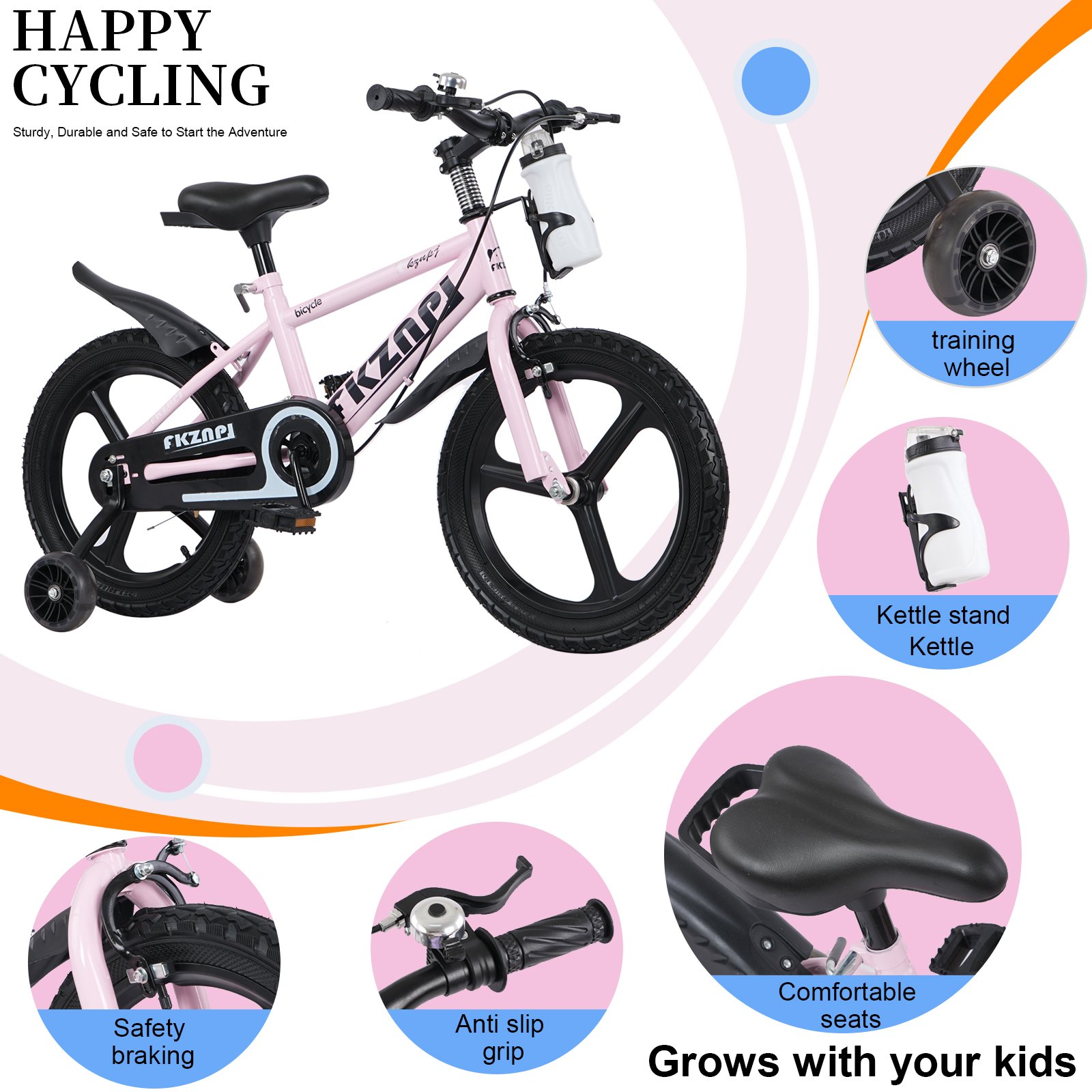 GlowRide Mag-Wheel Kids Bike 16" - Pink - Image 2