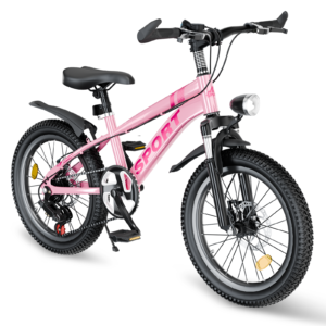 20" Kids Mountain Bike with 7 Speeds and Dual Disc Brakes - Pink