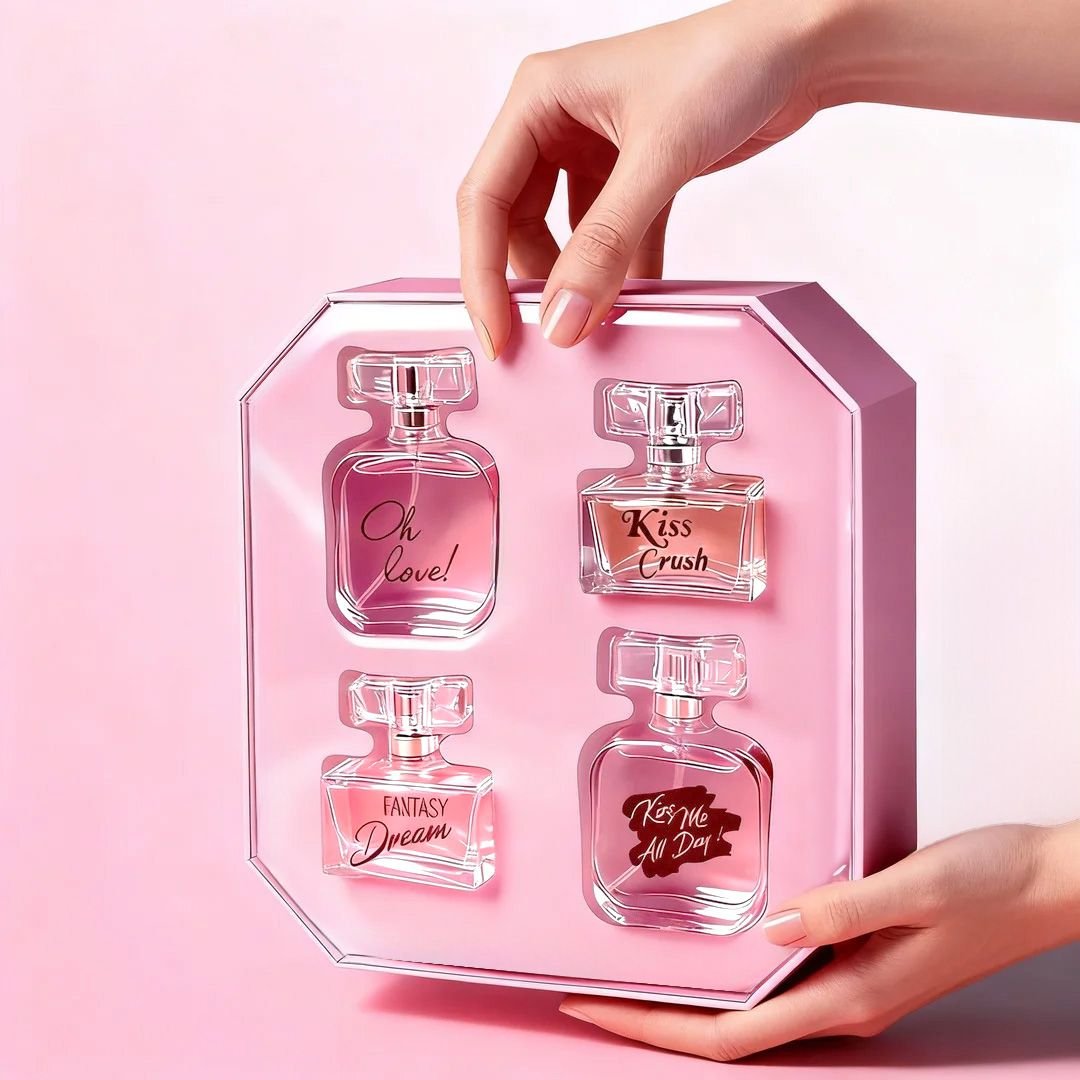 Women's Eau De Parfuma Spray Gift Box, Long Lasting Fragrance, 4-Piece Set