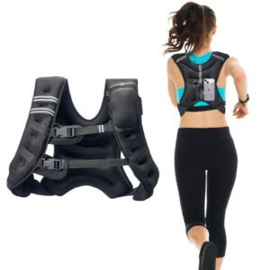 30 lbs Weight Vest with Reflective Stripe, Adjustable Buckle, for Men Women