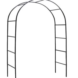 Metal Garden Arch Trellis, Adjustable, for Garden Climbing Plants Support or Wedding Decor, Black, 78"H x 45"W