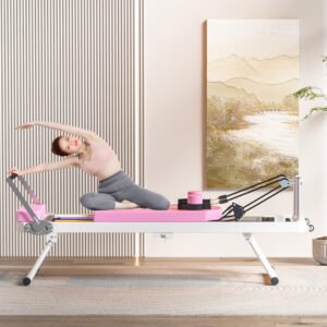 Pilates core bed, foldable fitness equipment, pink