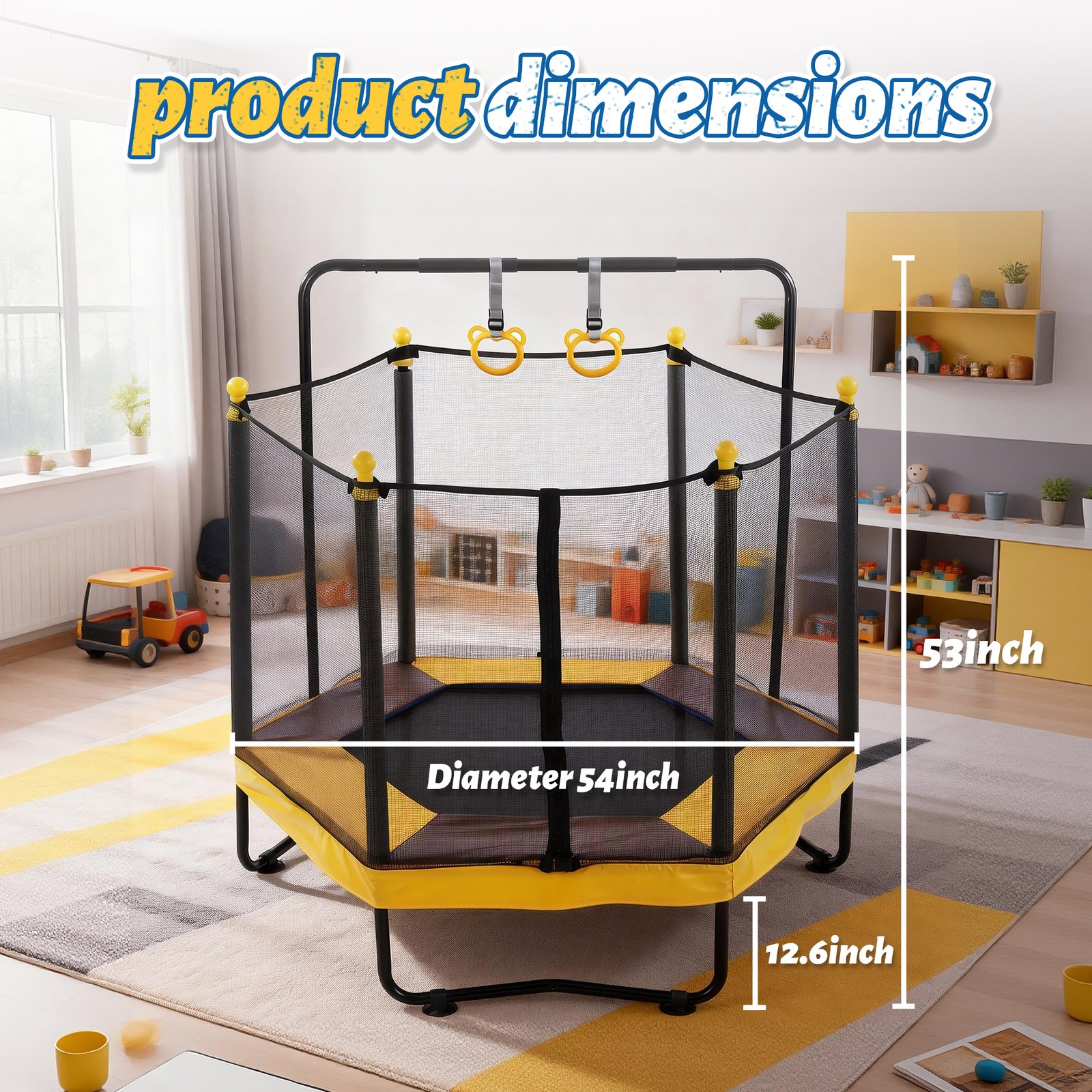 54 Inch Trampoline for Kids with Enclosure - Image 5