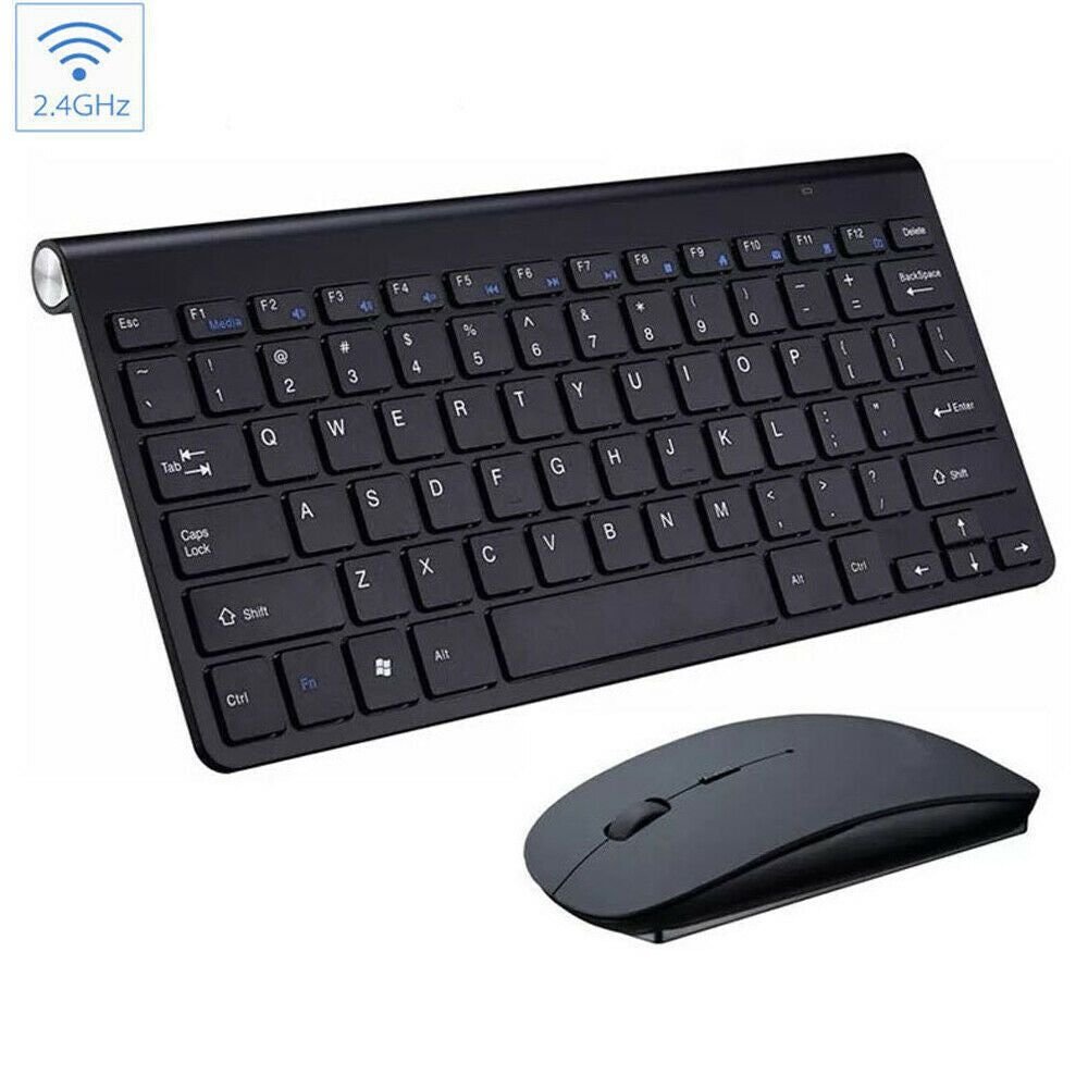 Mini Wireless Keyboard And Mouse Set Waterproof 2.4G, Black