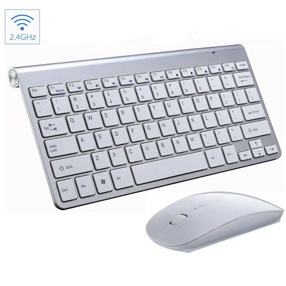 Mini Wireless Keyboard And Mouse Set Waterproof 2.4G, Silver