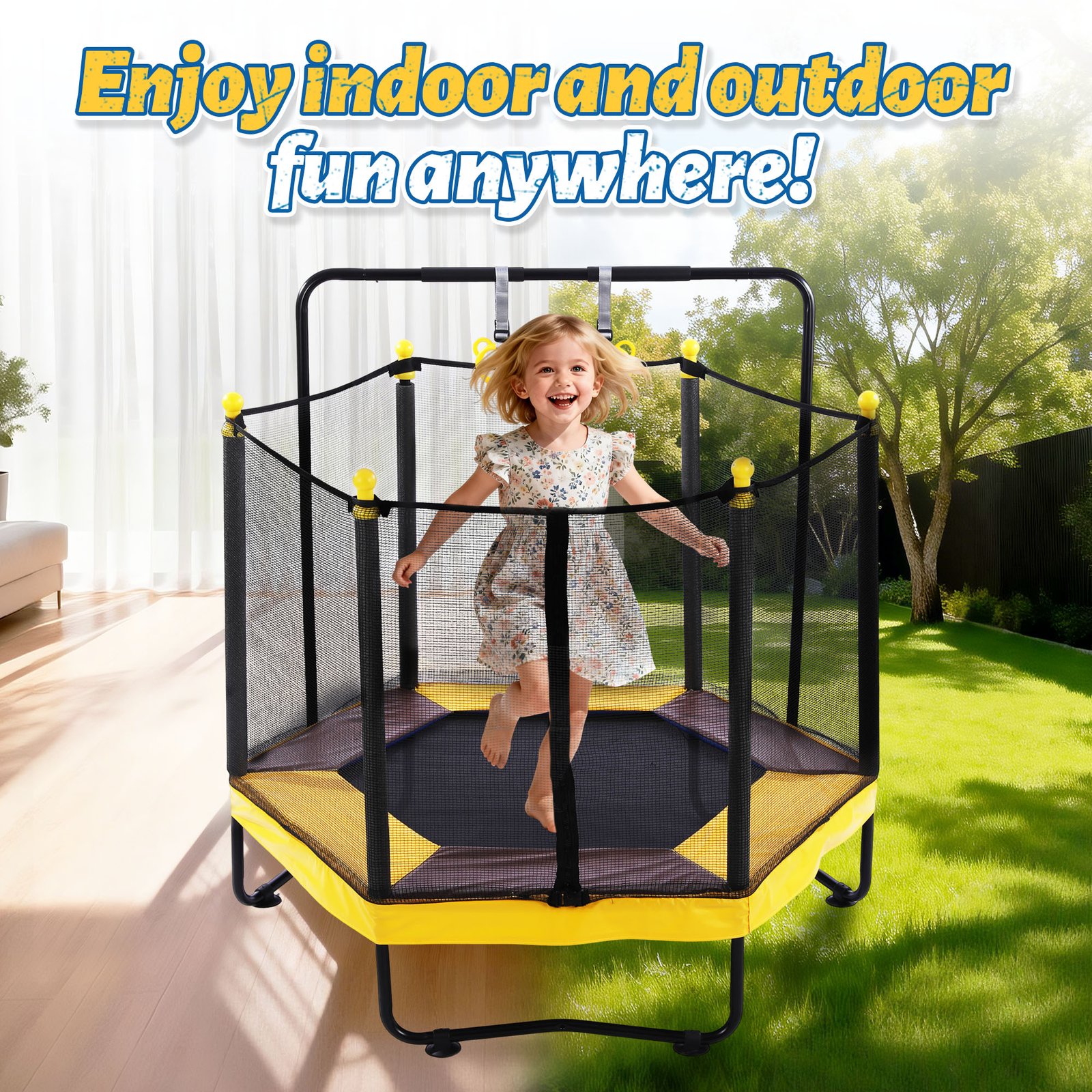 54 Inch Trampoline for Kids with Enclosure - Image 9
