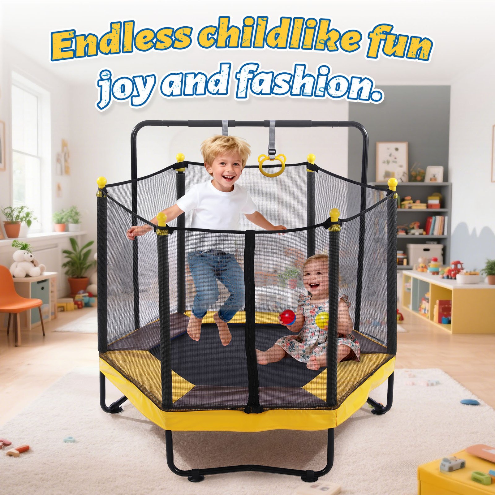 54 Inch Trampoline for Kids with Enclosure - Image 10