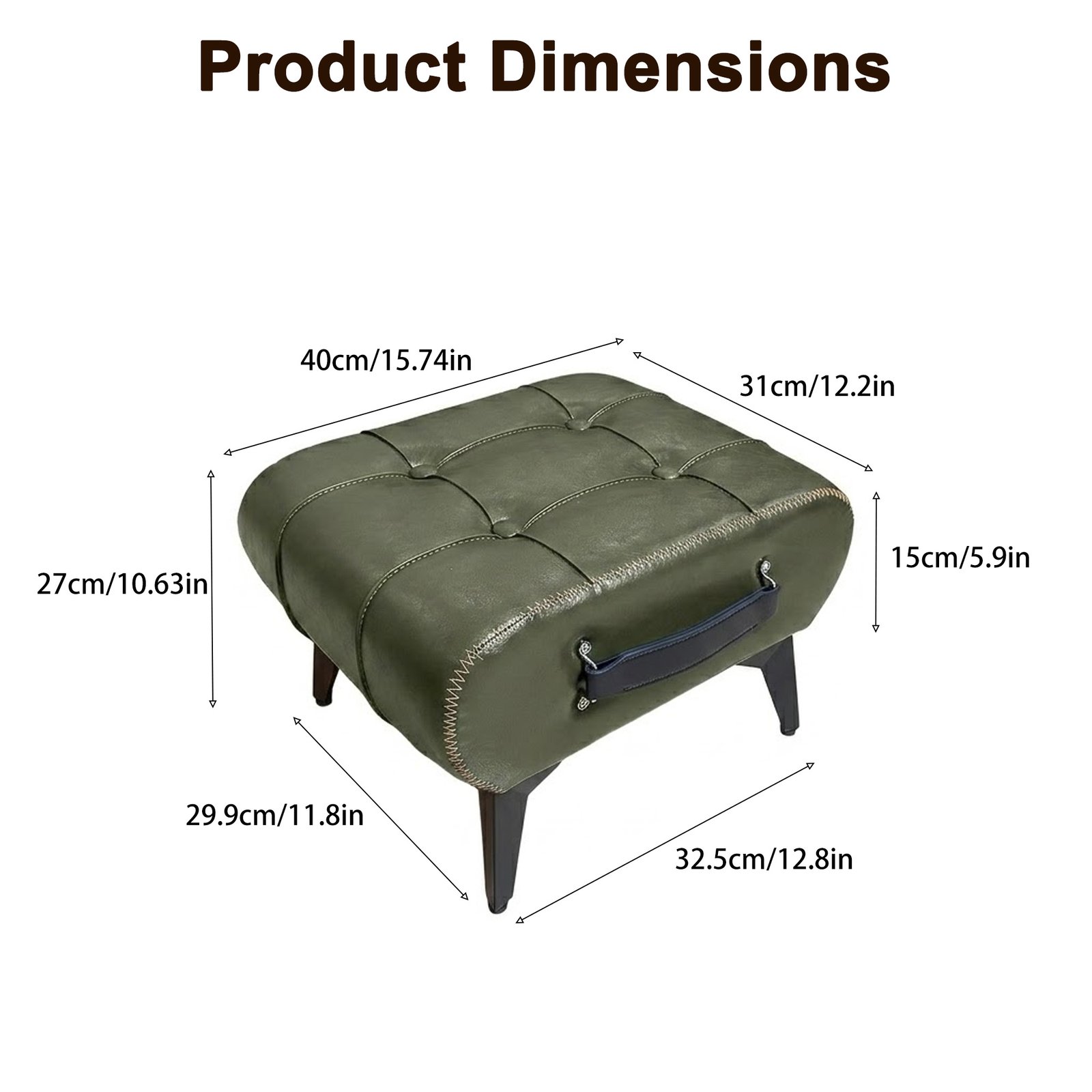 Modern minimalist square footstool/footrest with hidden storage space - Image 9