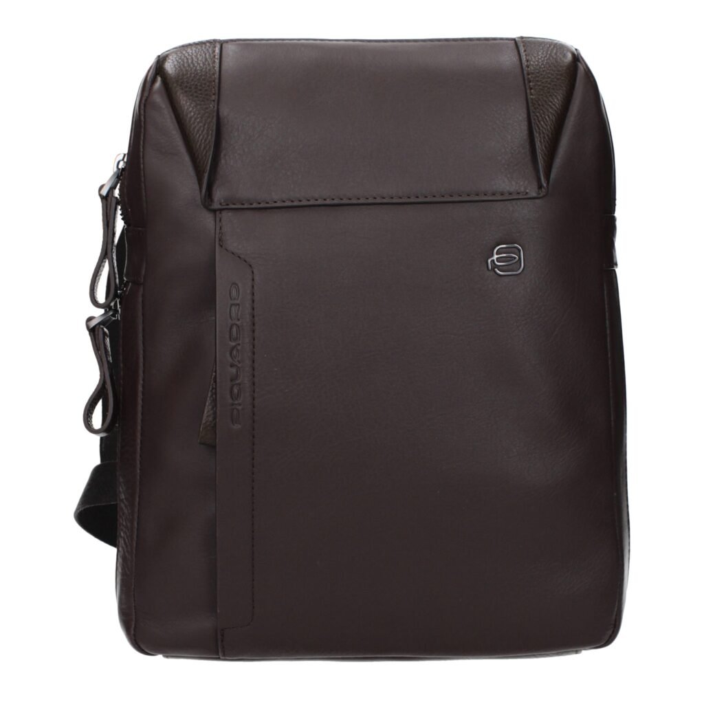 Piquadro Brown Leather Crossbody Bag