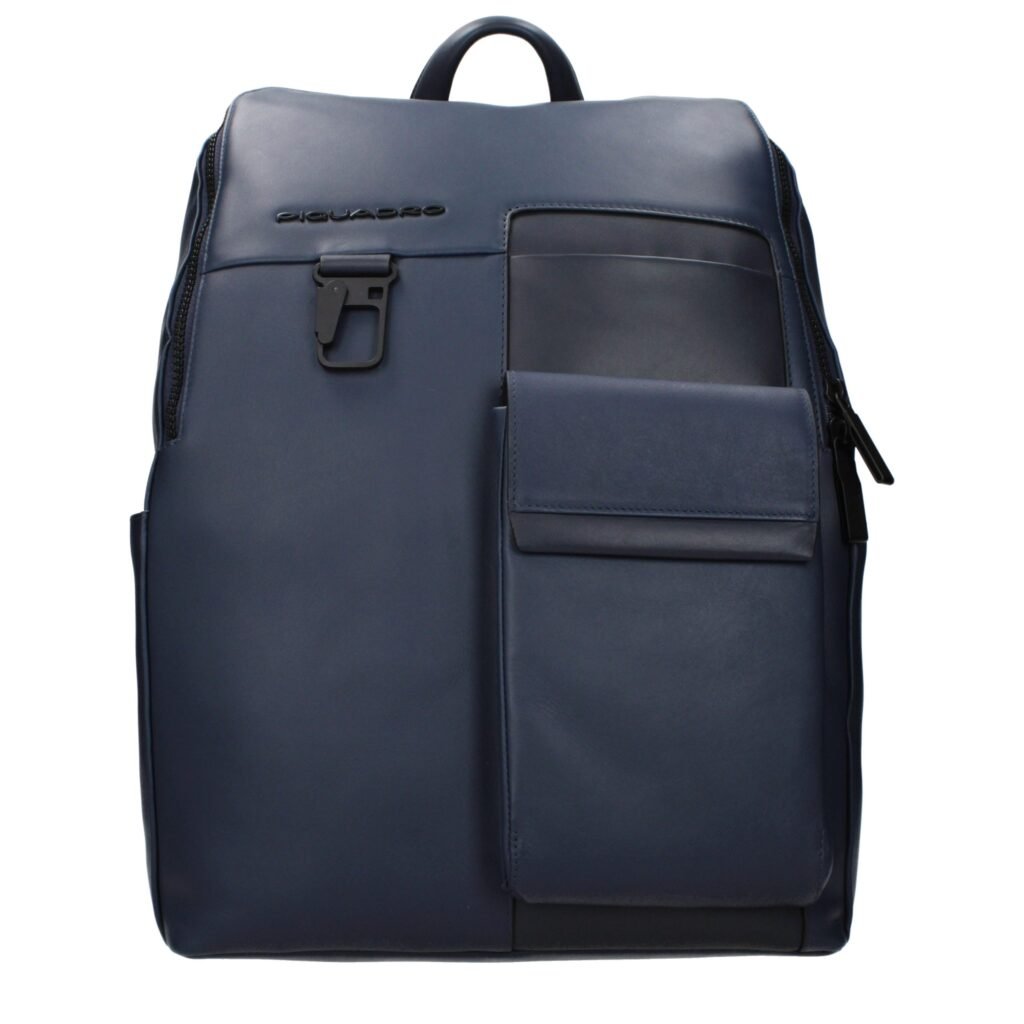 Piquadro Blue Leather Backpack