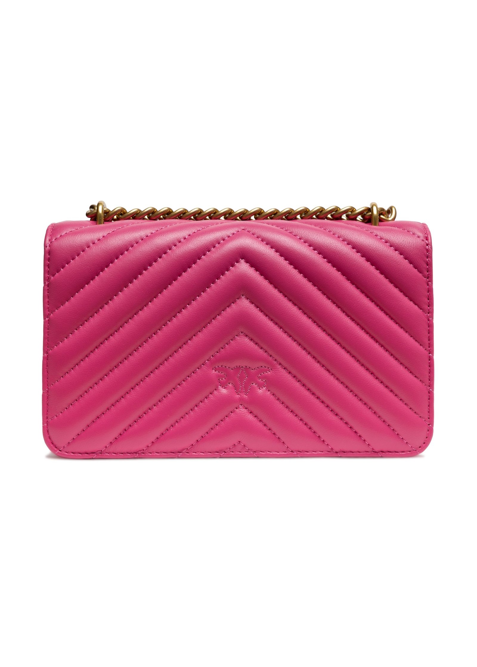 PINKO Pink Leather Love One Mini Shoulder Bag - Image 3