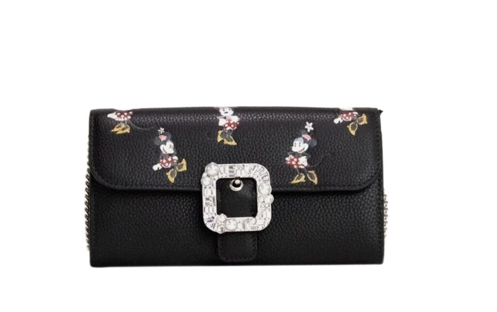Kate Spade X Disney Black Leather Minnie Mouse Wallet Crossbody Bag