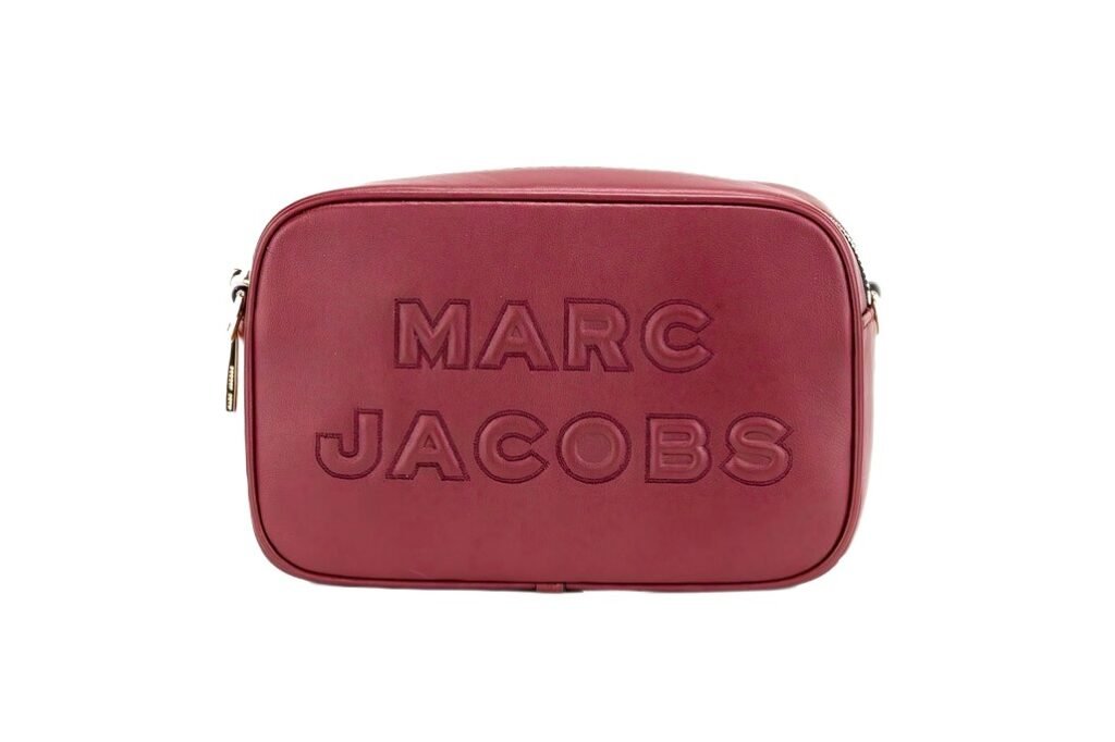 Marc Jacobs Flash Pomegranate Smooth Leather Embossed Camera Crossbody Bag Purse