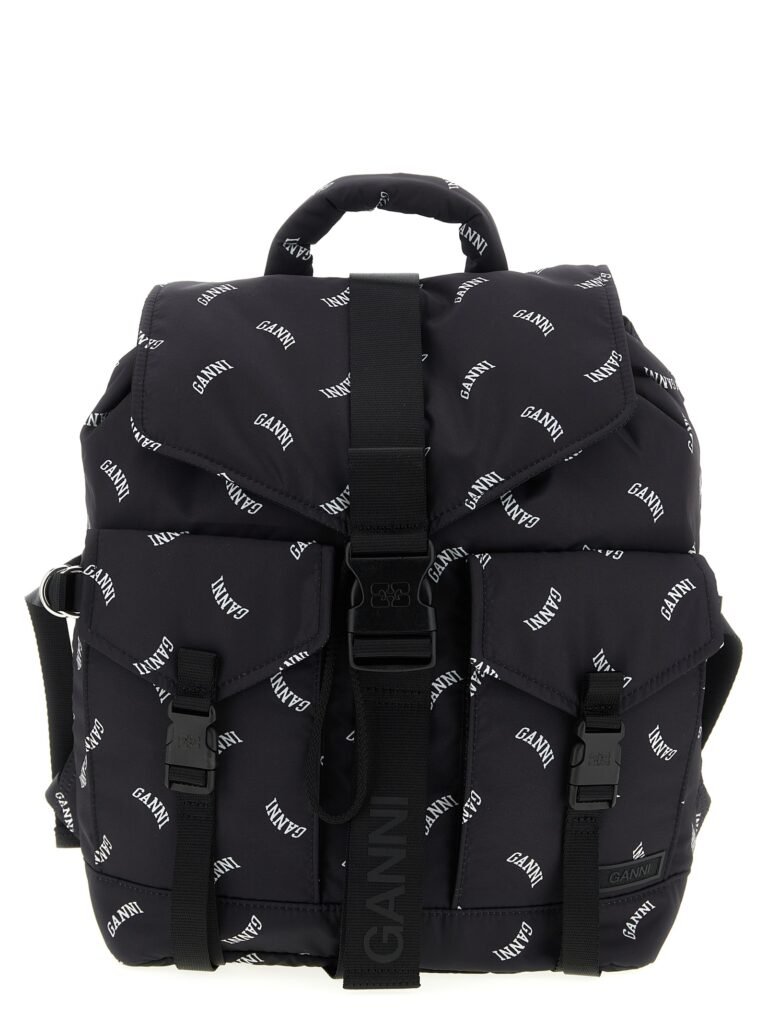 Ganni Black Polyester Backpack
