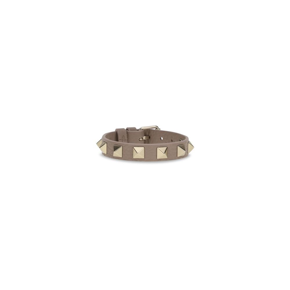 Valentino Garavani Gray Calf Leather Bos Taurus Bracelet