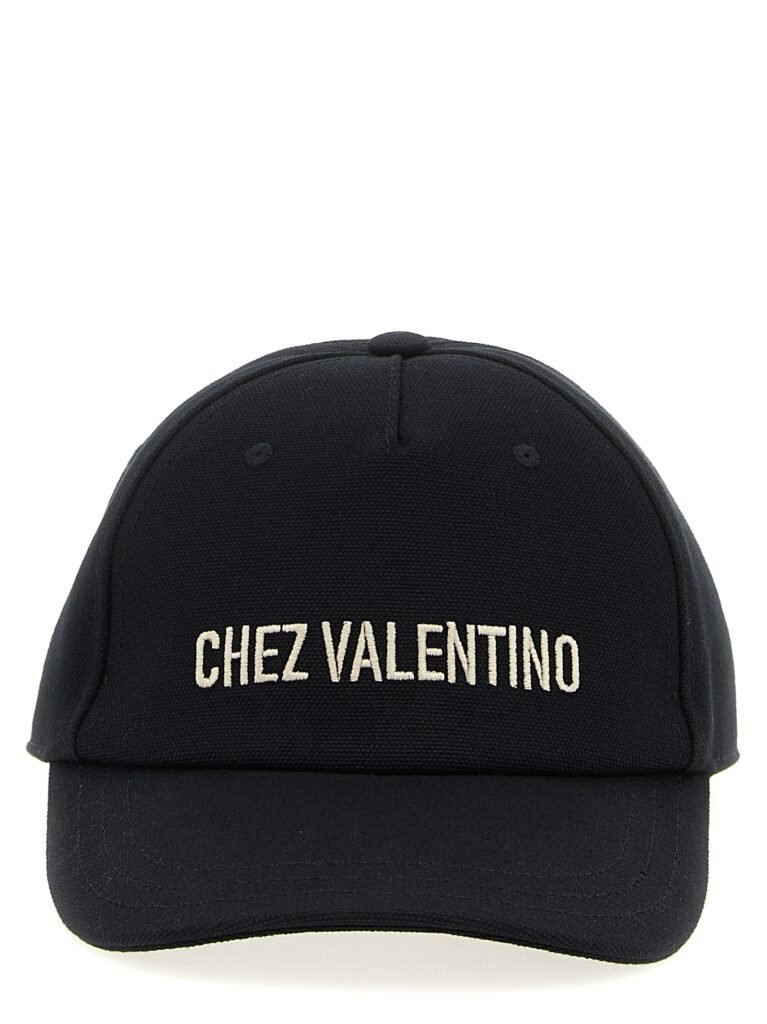 Valentino Garavani Black Cotton Cap (Baseball Hat)