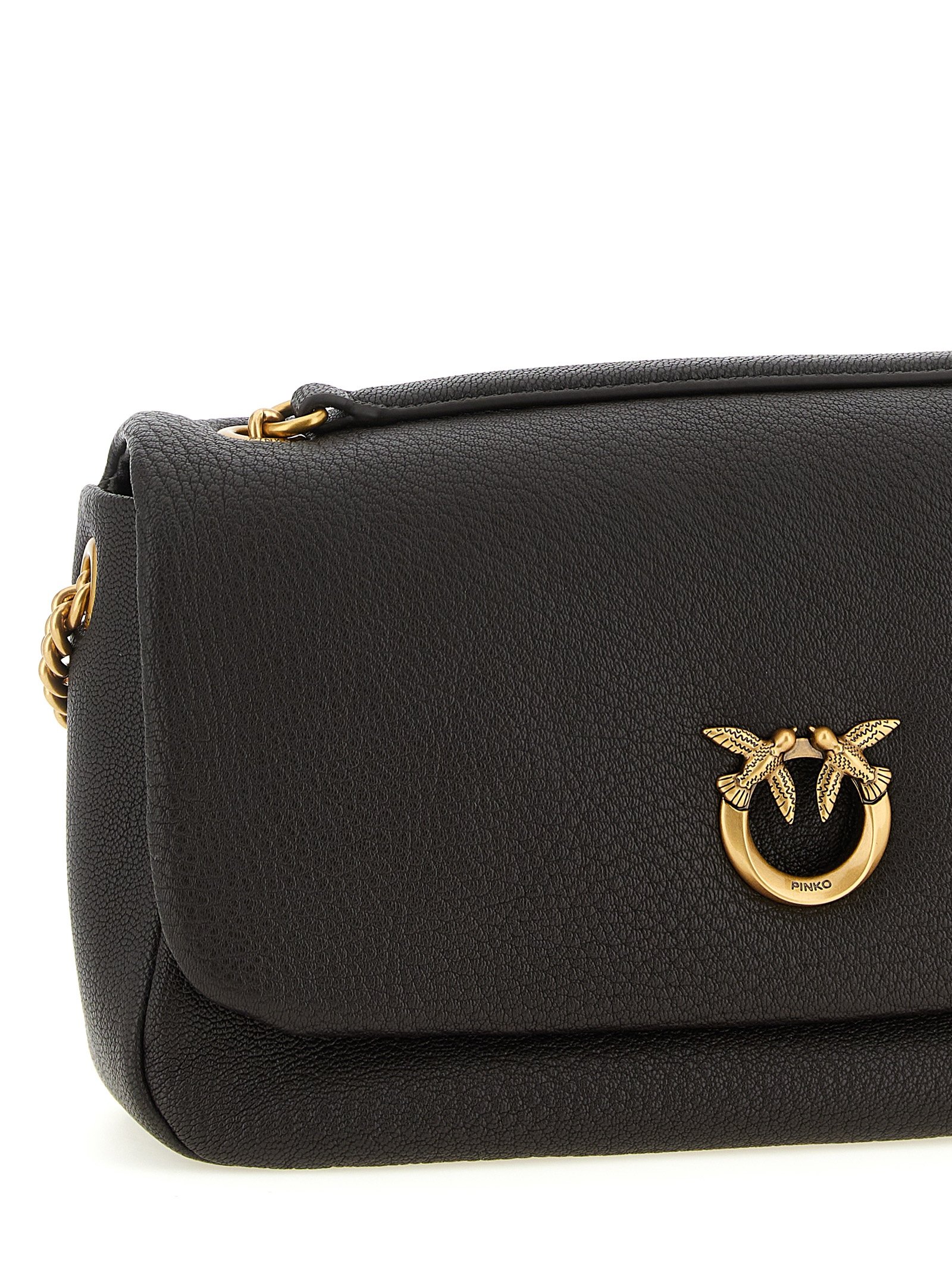 PINKO Brown Lamb Leather Shoulder Bag - Image 3