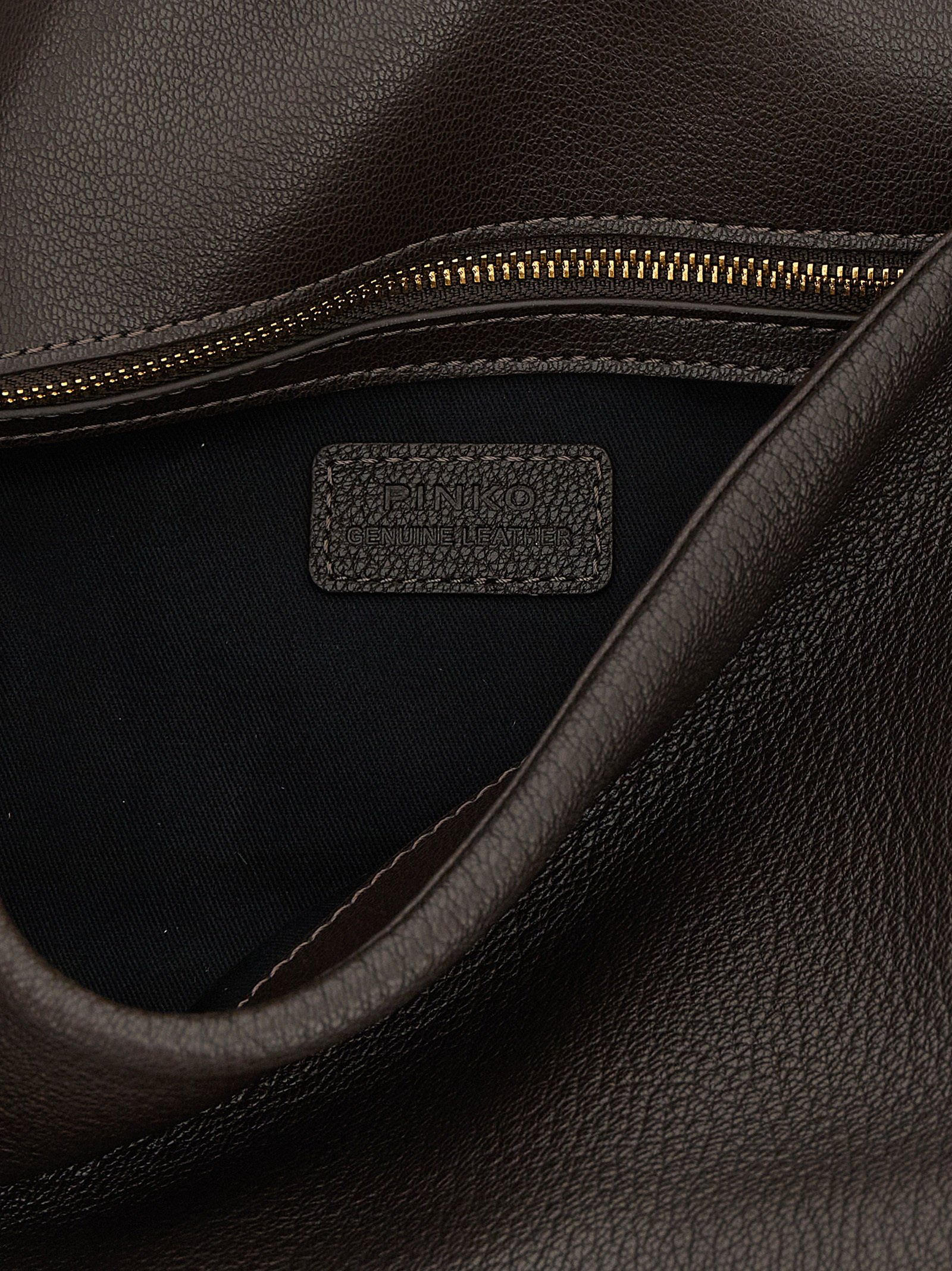 PINKO Brown Lamb Leather Shoulder Bag - Image 4