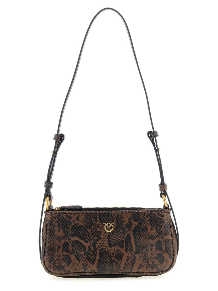 PINKO Brown Calfskin Shoulder Bag