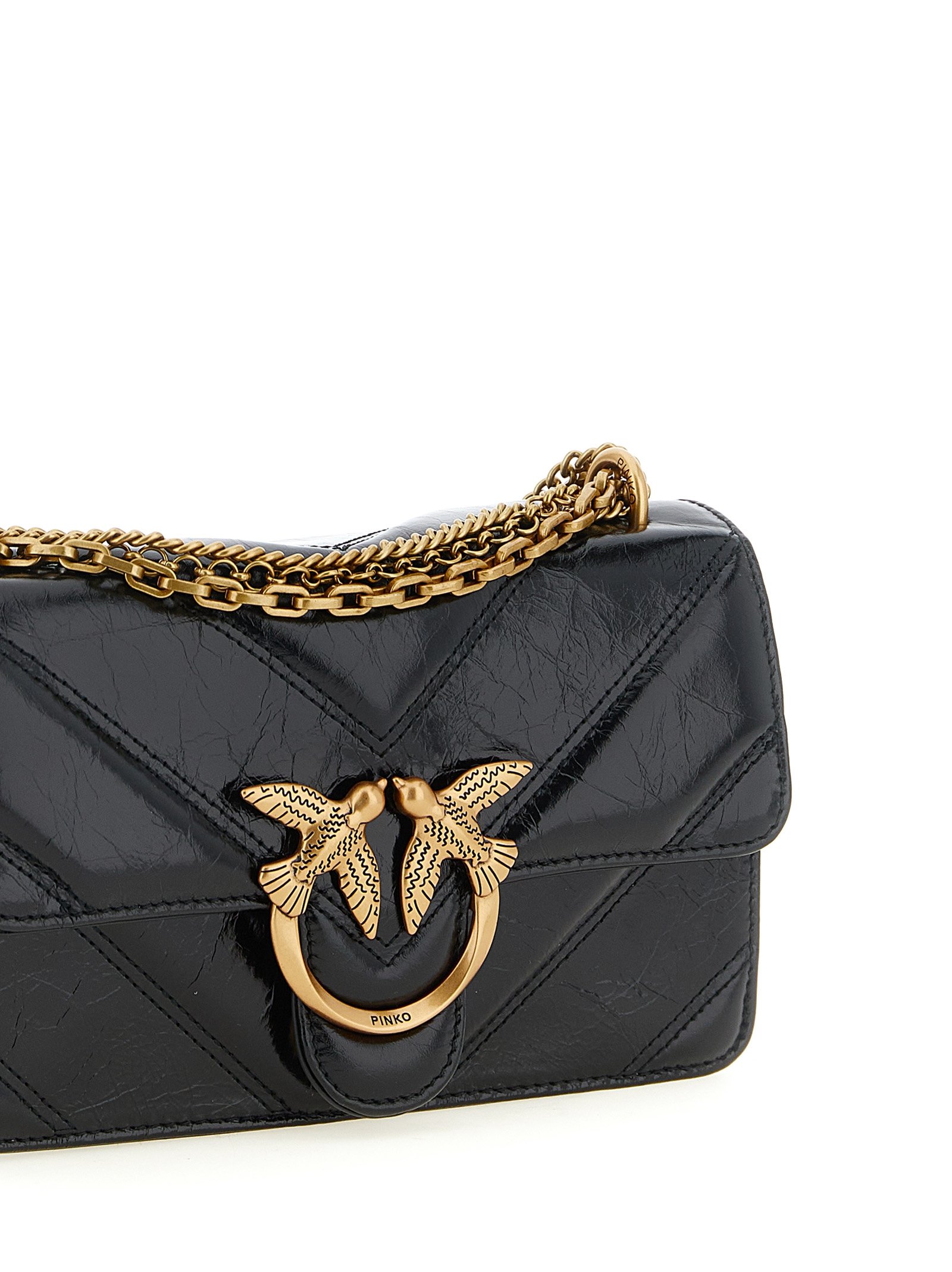 PINKO Black Calfskin Crossbody Bag - Image 3