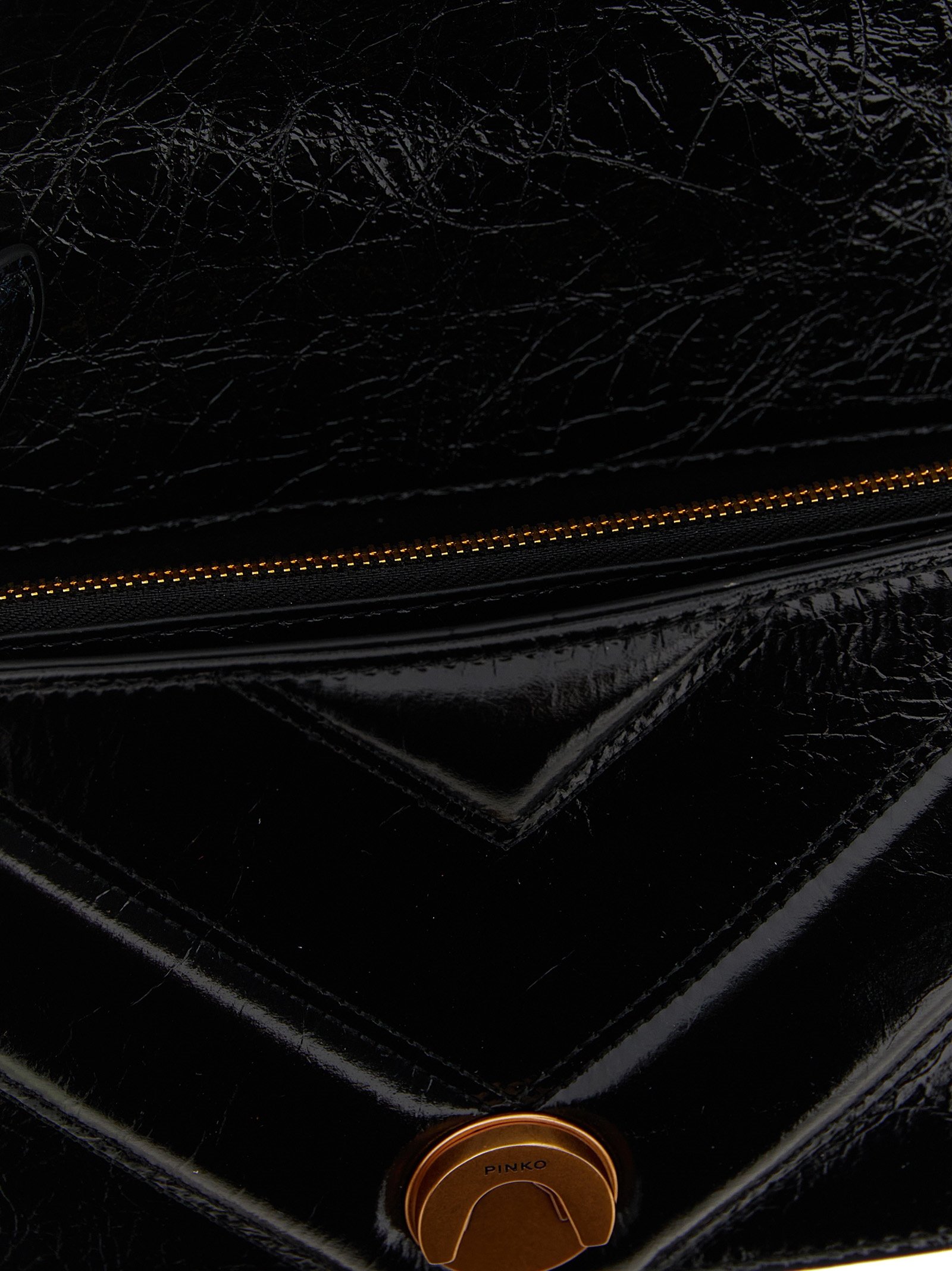 PINKO Black Calfskin Crossbody Bag - Image 4