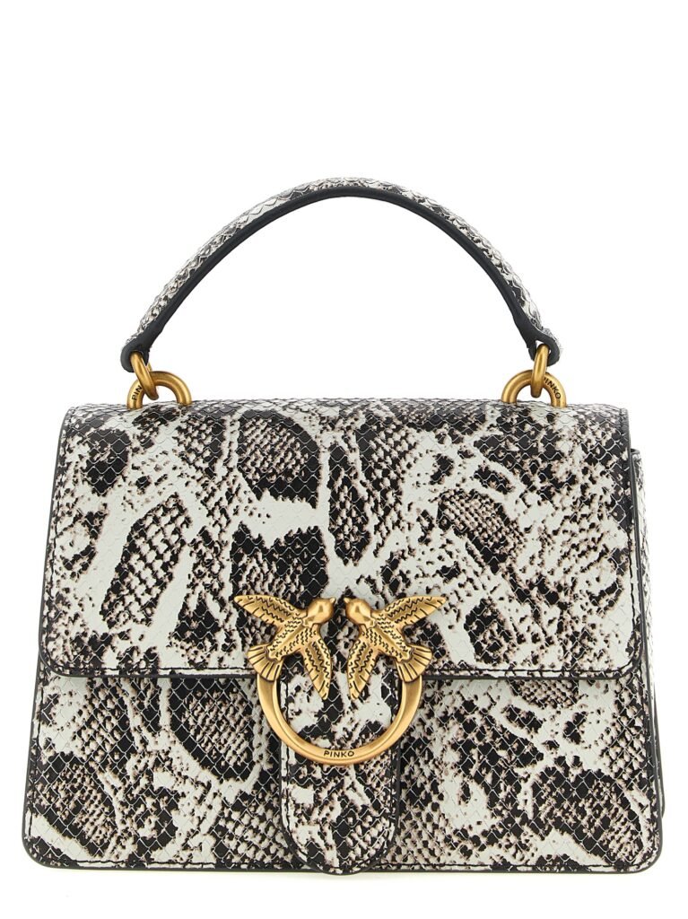 PINKO Gray Calfskin Handbag