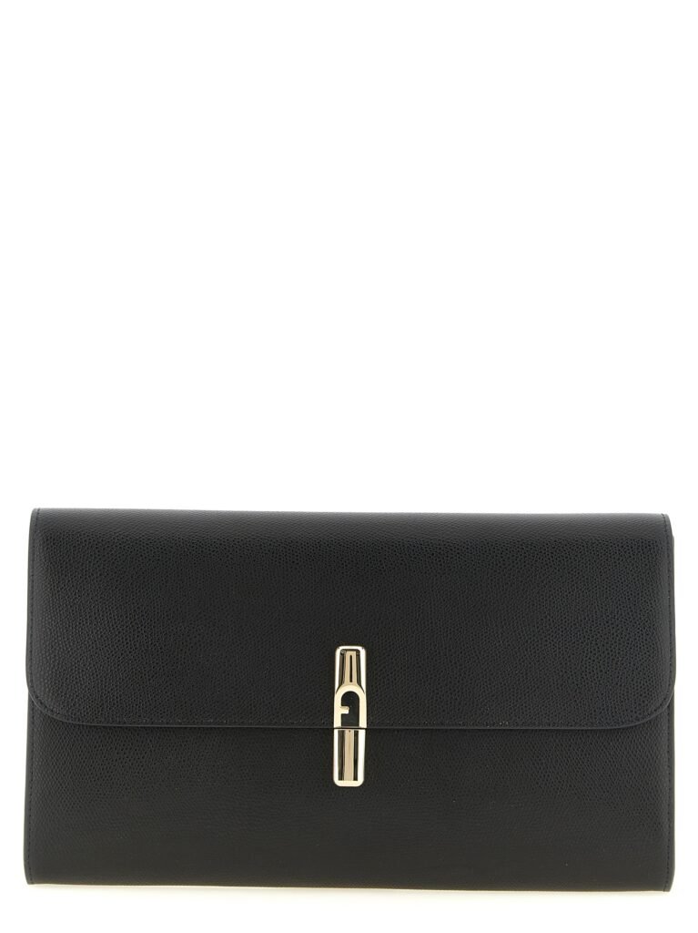 Furla Black Calfskin Clutch Bag