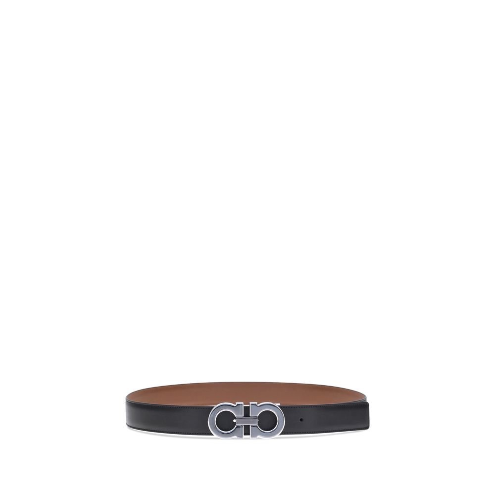 Ferragamo Black Calf Leather Bos Taurus Regular Belt - Image 2
