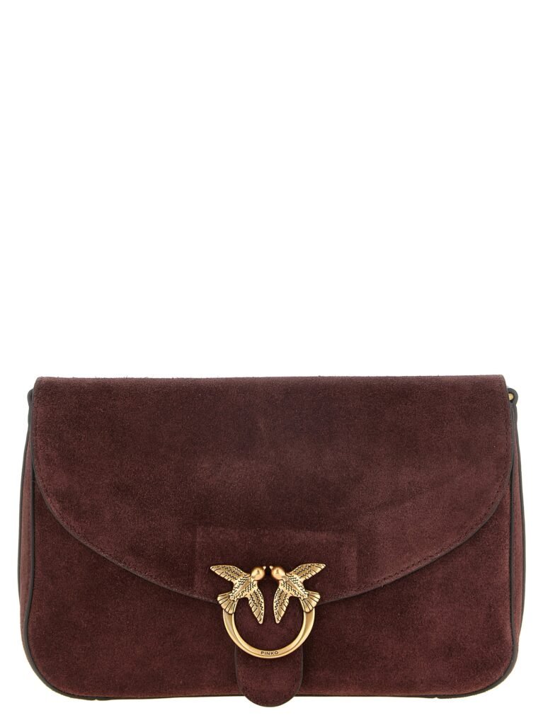 PINKO Bordeaux Calfskin Crossbody Bag