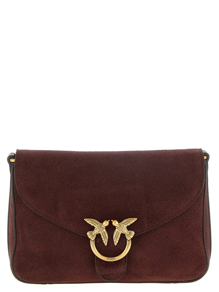 PINKO Bordeaux Calfskin Crossbody Bag