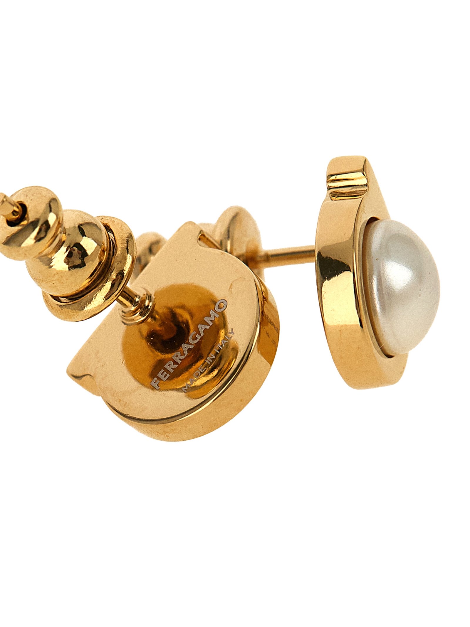 Ferragamo Gold Brass Earrings - Image 2