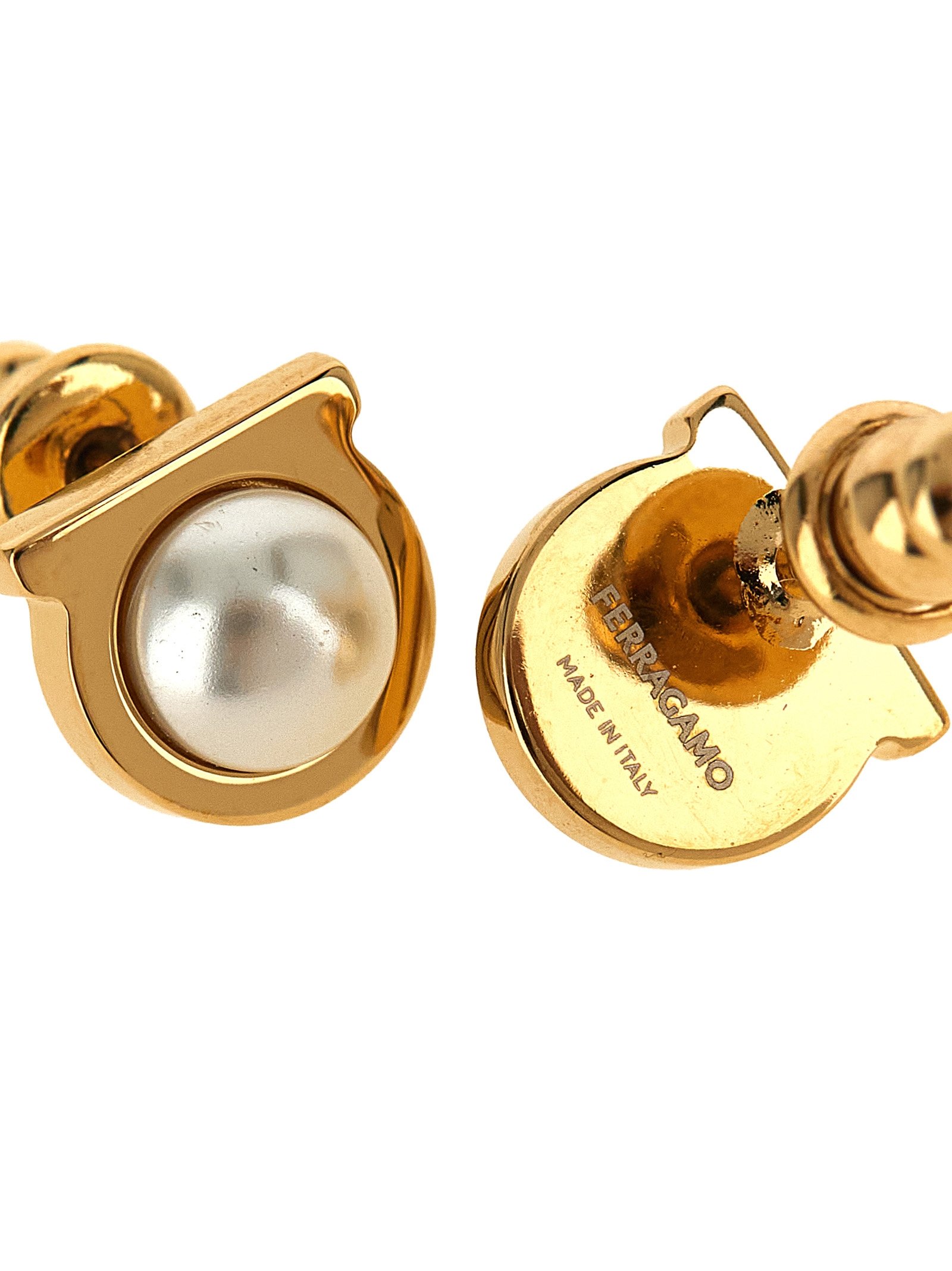 Ferragamo Gold Brass Earrings - Image 3