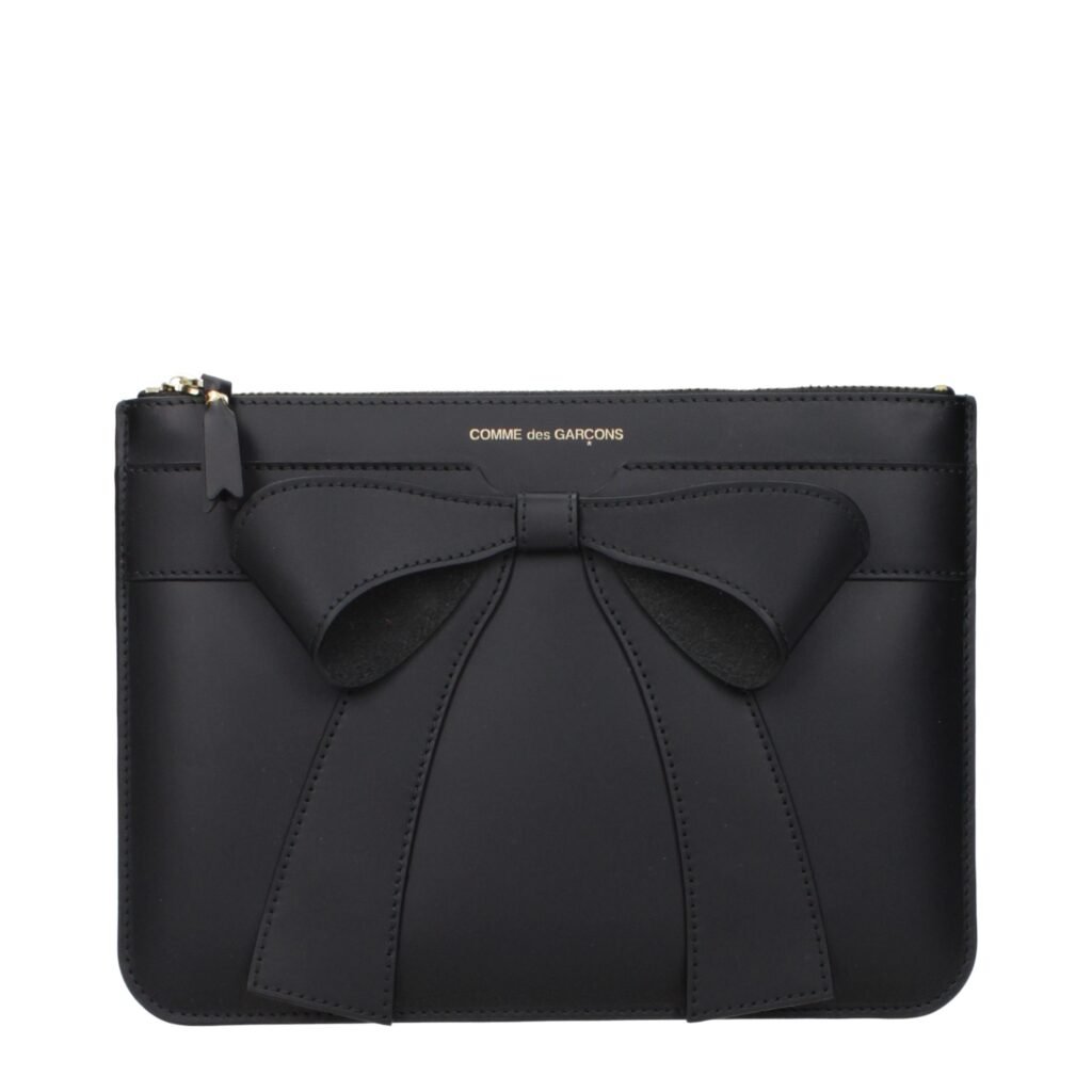 Comme Des Garçons Black Leather Clutch Bag