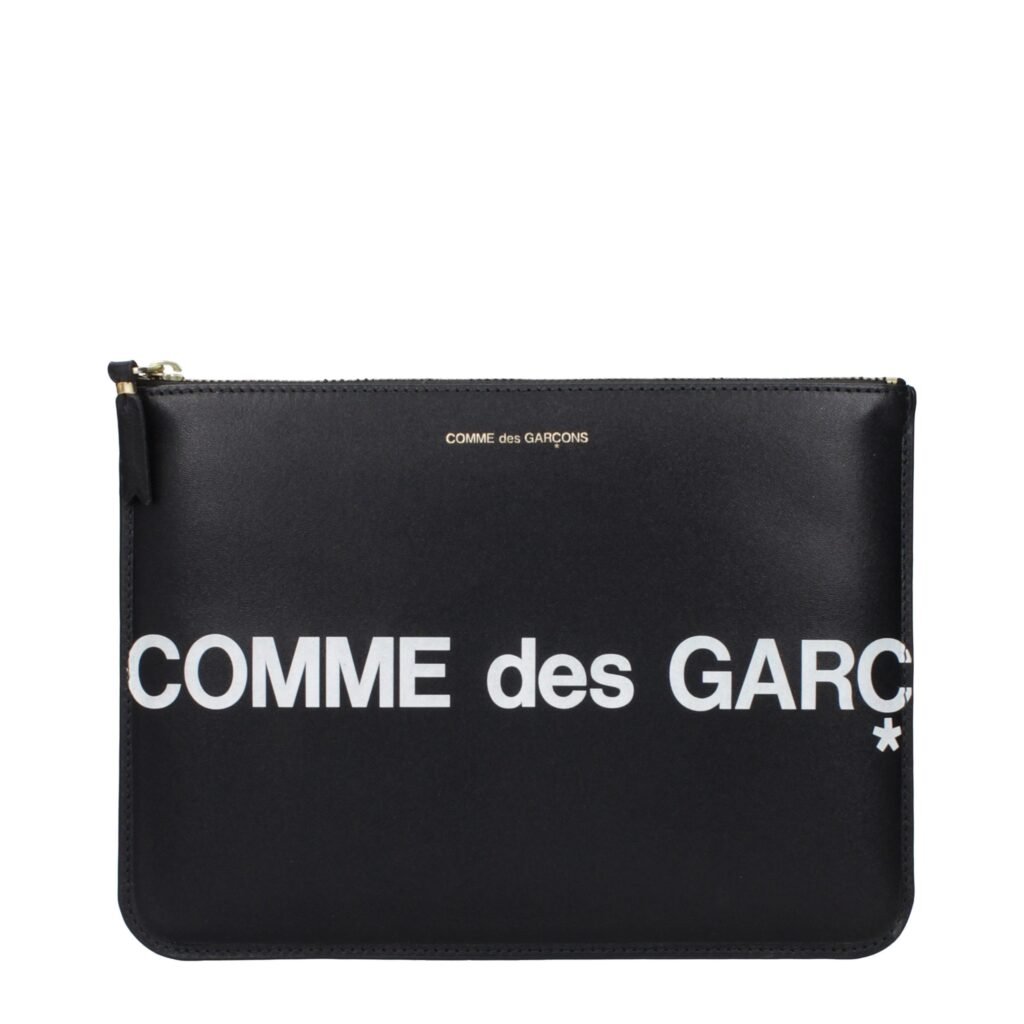 Comme Des Garçons Black Leather Clutch Bag