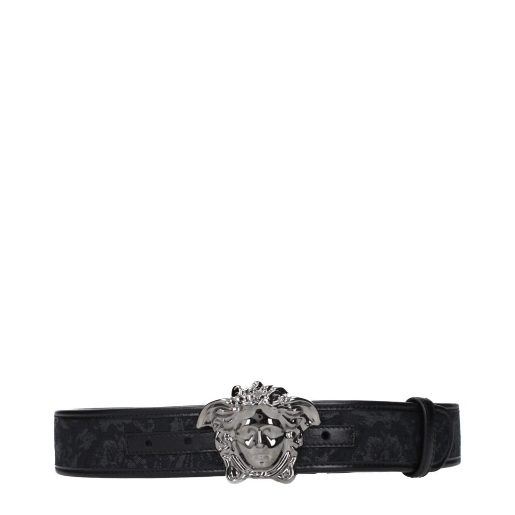 Versace Black Fabric Belt