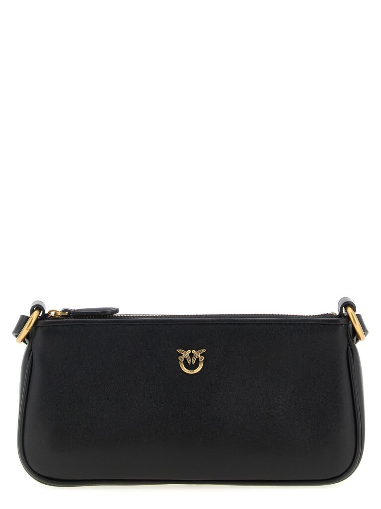 PINKO Black Goatskin Crossbody Bag