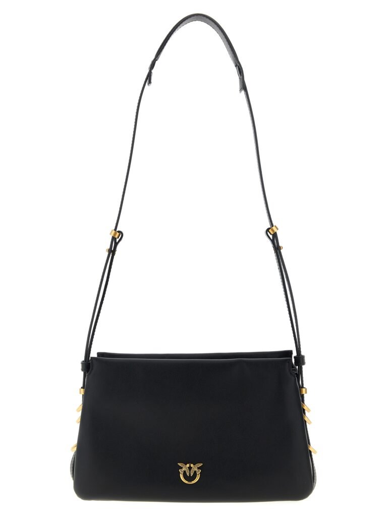PINKO Black Calfskin Crossbody Bag