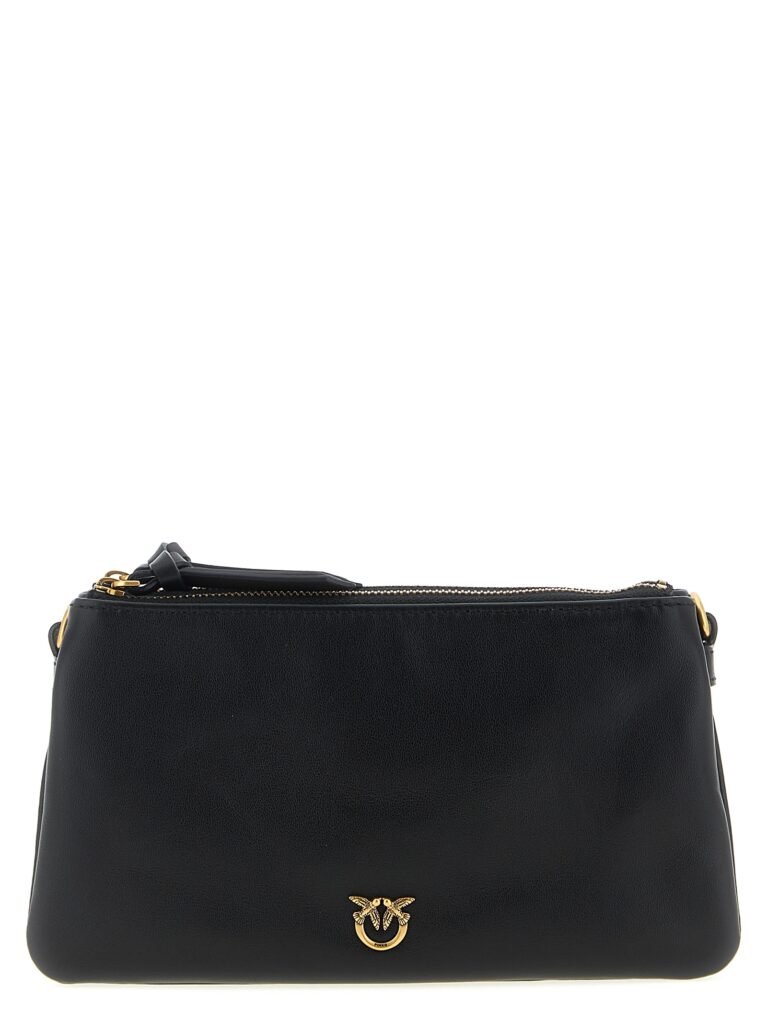PINKO Black Calfskin Crossbody Bag