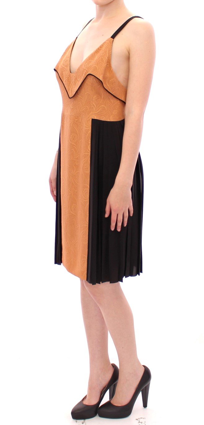 Black Bronze Silk Sleeveless Above Sheath Dress - Image 2